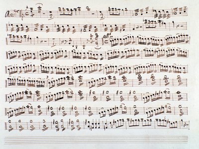 Gioacchino Rossini tarafından bir senfoni için keman müzik puanı sayfası by Gioachino Rossini