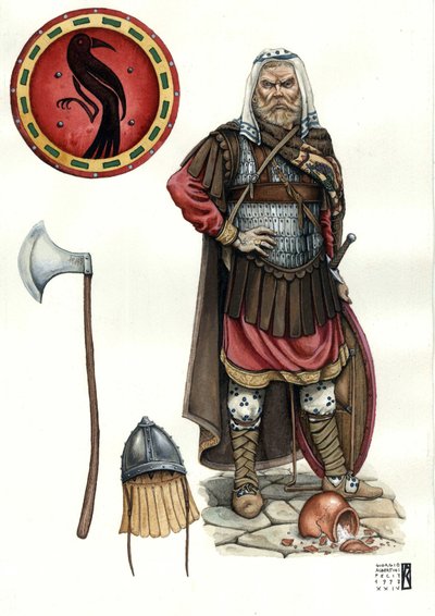 Orta Çağ: Bizans ordusunun seçkin birlikleri olan Varangian muhafızlarının (veya varegue muhafızlarının) askeri by Giorgio Albertini