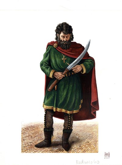 Orta Çağ: Bizans ordusunun seçkin birlikleri olan Varangian muhafızlarının (veya varegue muhafızlarının) askeri by Giorgio Albertini