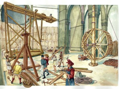 Rönesans: Santa Maria del Fiore (Duomo) kilisesinin kubbesinin inşaat alanının mimar Filippo Brunelleschi