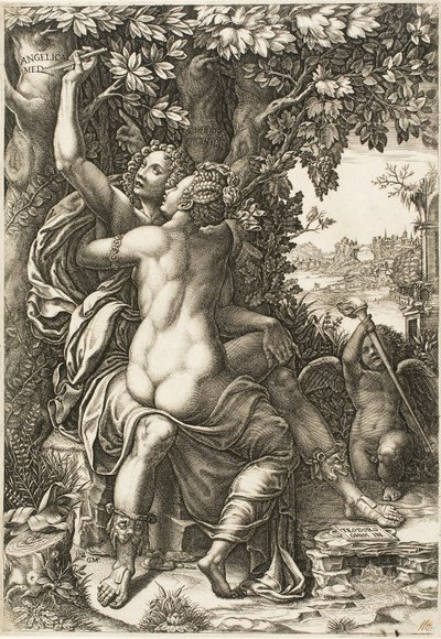 Angelica ve Medoro by Giorgio Ghisi