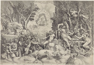 Cephalus en de Bosgoden arasında dood van Procris Aynı koca tarafından bilinmeyen Cephalus