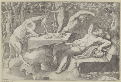 Silenus, son gün Slapende Silenus by Giorgio Ghisi