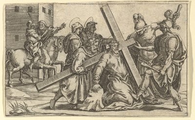 Acıların Bakiresi: Haçı Taşıyan İsa, çevredeki dokuz bölmeden biri, 1575