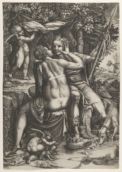 Venüs ve Adonis, yaklaşık. 1570. by Giorgio Ghisi