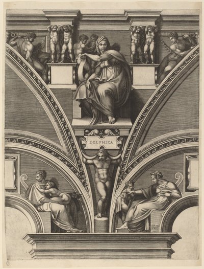 Delphic Sibyl by Giorgio Ghisi after Michelangelo