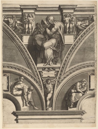 Farsça Sibil by Giorgio Ghisi after Michelangelo