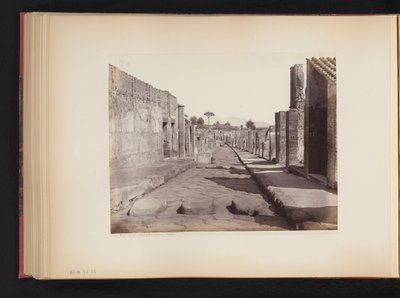 Pompeii'deki Strada della Abbondanza'nın görünümü, İtalya Strada della Abbondanza. Pompeii (nesne üzerindeki başlık) by Giorgio Sommer (attributed to)