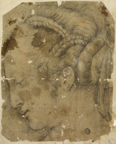 Profilde Sola Kadın Başı by Giorgio Vasari