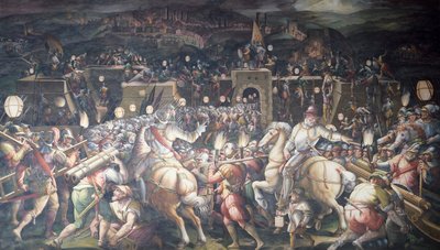 İtalya, Floransa, Palazzo Vecchio (Eski Saray), Salone dei Cinquecento, Siena