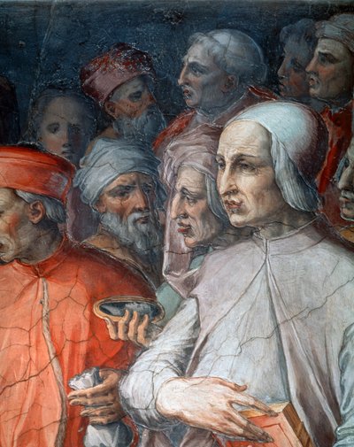 Marsilio Ficino, Paolo del Pozzo Toscanelli ile çevrili, filozoflar ve sanatçılar arasında Yaşlı Cosimo