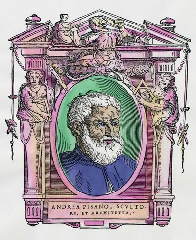 Andrea Pisano (1290-1349) İtalyan heykeltıraş ve mimar portresi. Giorgio Vasari