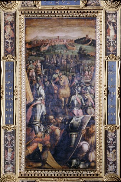 Casole'nin Salone dei Cinquecento'nun tavanından ele geçirilmesi, 1565 (panel) by Giorgio Vasari