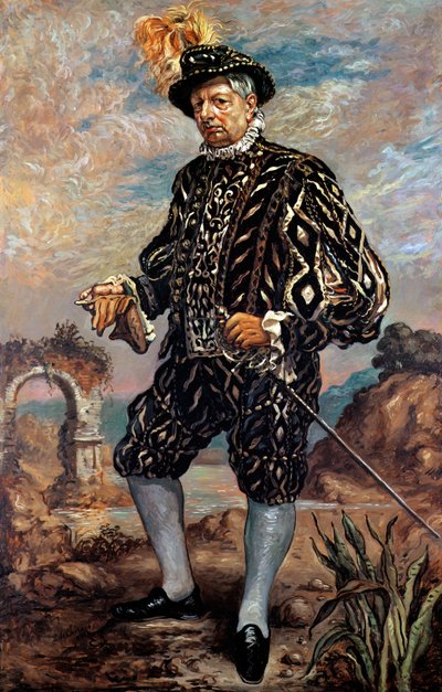 Siyah 17. Yüzyıl Kostümüyle Kendi Portresi by Giorgio de Chirico