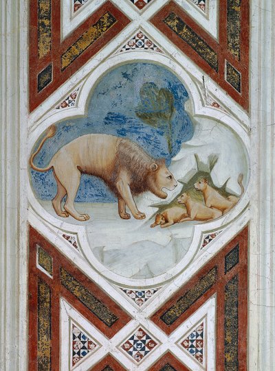 Boyalı çini, İsa Mesih'in dirilişinin sembolü, Giotto tarafından fresklerden detay by Giotto (c.1266 1337)