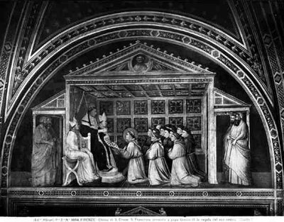 Papa III. Masum (1160-1216) Kuralı Onaylıyor (fresk) (s/b fotoğraf) by Giotto (c.1266 1337)