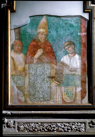 Papa Boniface VIII, 1300 Jubilee yılını ilan etti (Fresco by Giotto (c.1266 1337)