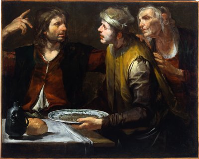 Esau doğuştan hakkını satıyor by Giovacchino Assereto