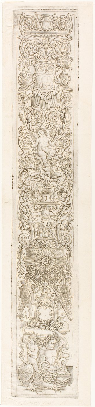 Bir Çocuk Tarafından Basılan Triton, On İki Süsleme Panelinden birini plaka by Giovan Pietro Birago