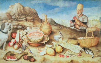 Köylü ve Tavuklarla Natürmort by Giovanna Garzoni