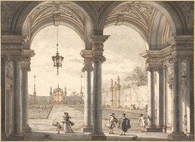 Barok Sütunlu Bir Bahçeye Bakış, 1760-1768 by Giovanni Antonio Canal