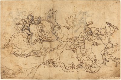 savaşan askerler by Giovanni Andrea Ansaldo