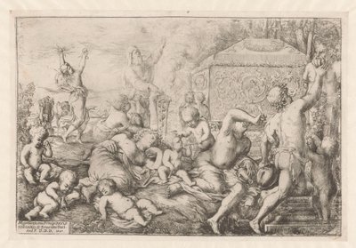 Bacchanaal sunakla tanıştı, faun en Silenus by Giovanni Andrea Podesta