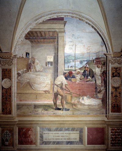 Benedict iki rahibe görünür ve onlara Benedictine Tarikatı 1503