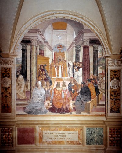 Benedict iki rahibeyi aforoz etti ve ölümlerinden sonra onları beraat ettirdi, Antonio Bazzi dit il Sodoma (1477 - 1549) tarafından Benedictine Order 1503 - 1508 Ab