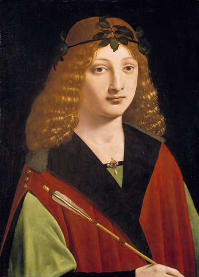 Ok Tutan Bir Genç Portresi, c.1500-10 (panelde yağlı boya) by Giovanni Antonio Boltraffio