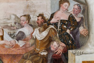 Kart Oyunu, Ana Salon, c.1570 (fresk) by Giovanni Antonio Fasolo