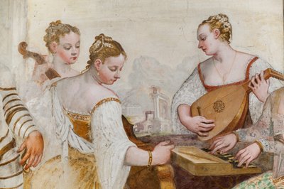 Saray hanımları, Konser detayı, Ana Salon, c.1570 (fresk) by Giovanni Antonio Fasolo