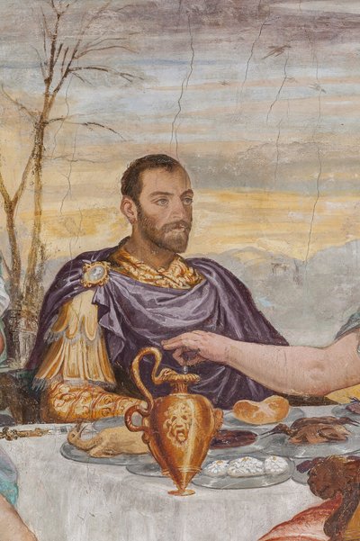 Kleopatra Ziyafetinden Detay, Şömine Odası, c.1560-65 (fresk) by Giovanni Antonio Fasolo