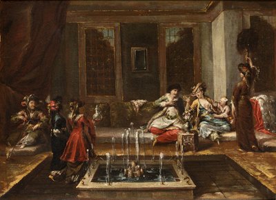Ermeni iç mekanı veya Orient Scene par Guardi, Giovanni Antonio (1699-1760). Tuval üzerine yağlı boya, ebat : 44x61,5 by Giovanni Antonio Guardi