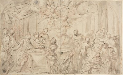 Herod'dan Önce Vaftizci Yahya'nın Başı ile Salome by Giovanni Antonio Pellegrini