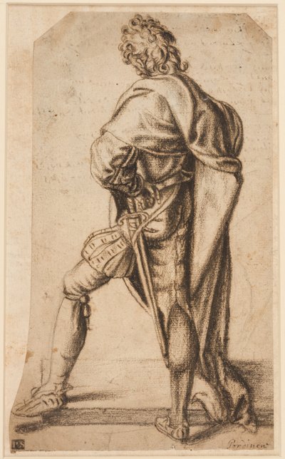 Arkadan görülen ayakta bir adam by Giovanni Antonio Pordenone