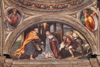 Çobanların Hayranlığını tasvir eden Lunette by Giovanni Antonio Pordenone