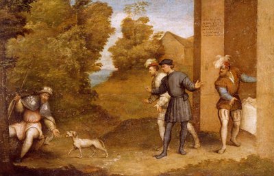 Köpek tarafından beslenen St. Roch, St. Gotthard Altarpiece bölmesi by Giovanni Antonio Pordenone