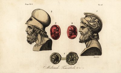 Atinalı politikacılar Miltiades the Younger 1,2, Themistokles 3,4 ve King Pyrrhus I 5