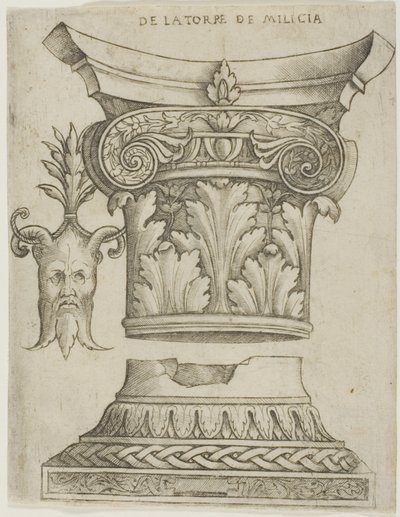 Mimari Detaylar: Taban, Başlık ve Maske by Giovanni Antonio da Brescia