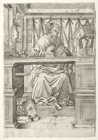 Aziz Jerome Çalışmasında by Giovanni Antonio da Brescia