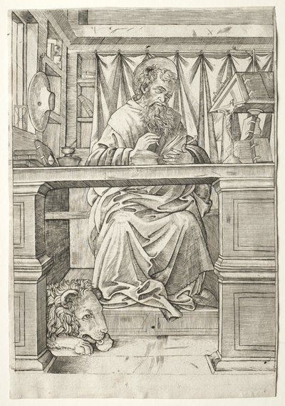 Aziz Jerome Çalışmasında, c. 1510. by Giovanni Antonio da Brescia