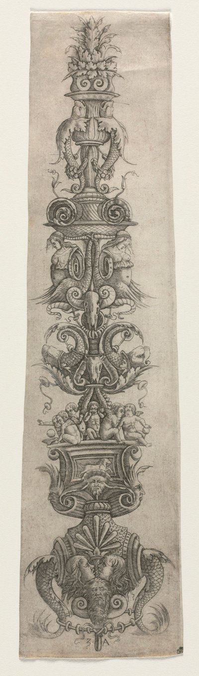 Maskeler, Eroslar ve Nereidler ile Dik Arabesk by Giovanni Antonio da Brescia
