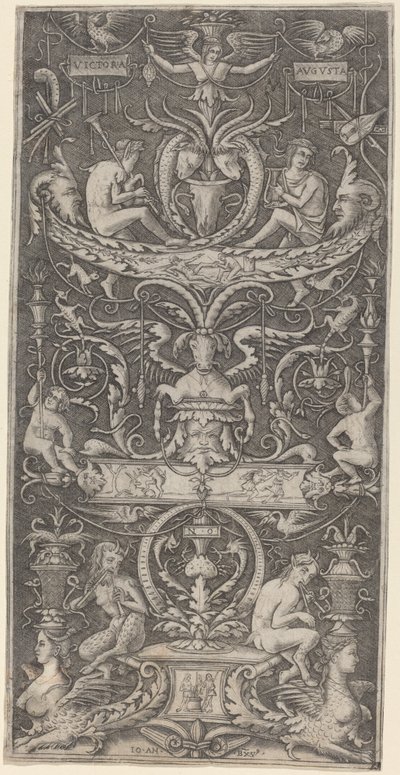"Victoria Augusta" Yazılı Süs Paneli by Giovanni Antonio da Brescia after Nicoletto