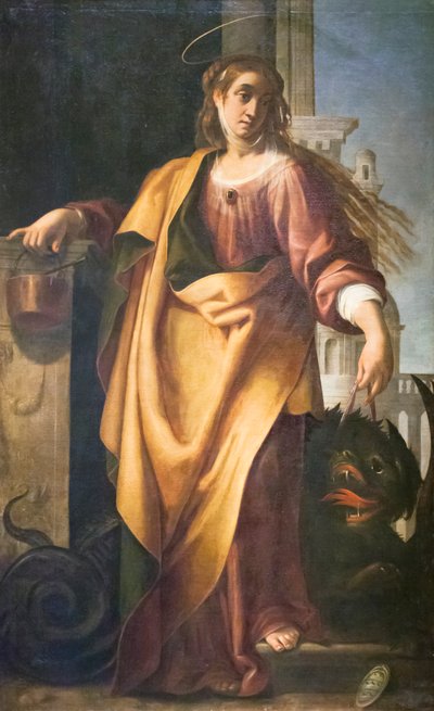 Aziz Martha ve Evcilleştirilmiş Ejderha (panel üzerine yağlıboya) by Giovanni Baglione