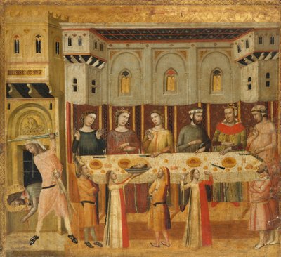 Hirodes Bayramı ve Vaftizcinin Kafasının Kesilmesi, M.Ö. 1330-35. by Giovanni Baronzio