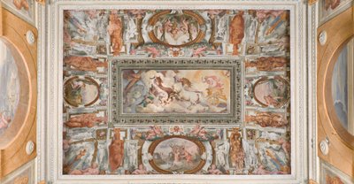 Apollo tarafından sürülen Güneş Arabası, Apollo Loggia, c.1560 (fresk) by Giovanni Battista and Cambiaso Luca Castello