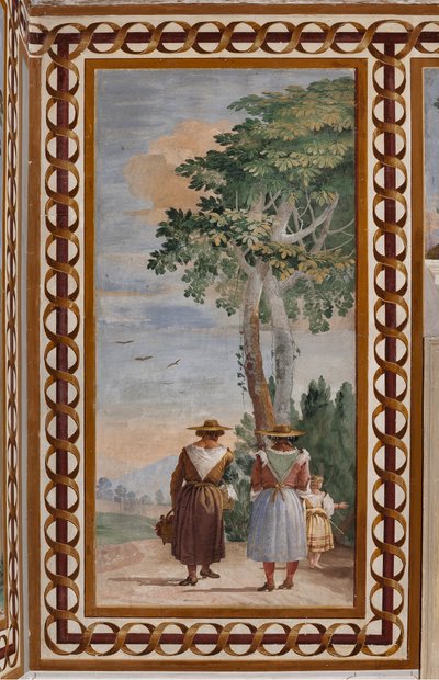 Misafirhaneler, Kırsal Manzara Odası: "Köylülerle Peyzaj" by Giovanni Battista Tiepolo