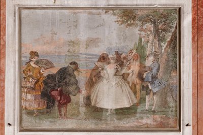 Misafir Pansiyonları, Karnaval Sahneleri Odası: "Pantalone ve Columbina", maskeli bir sahne by Giovanni Battista Tiepolo