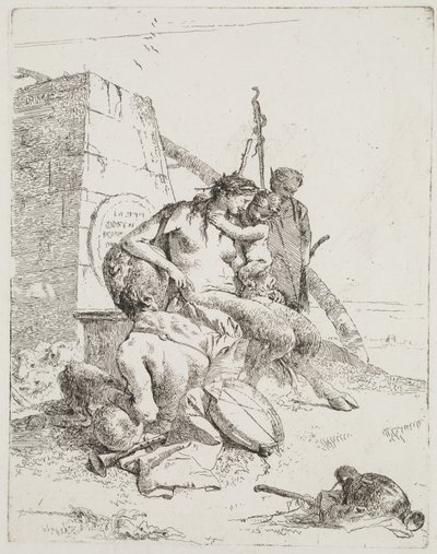 Dikilitaşlı Satyr Ailesi, Venedik, c.1765 (gravür) by Giovanni Battista Tiepolo